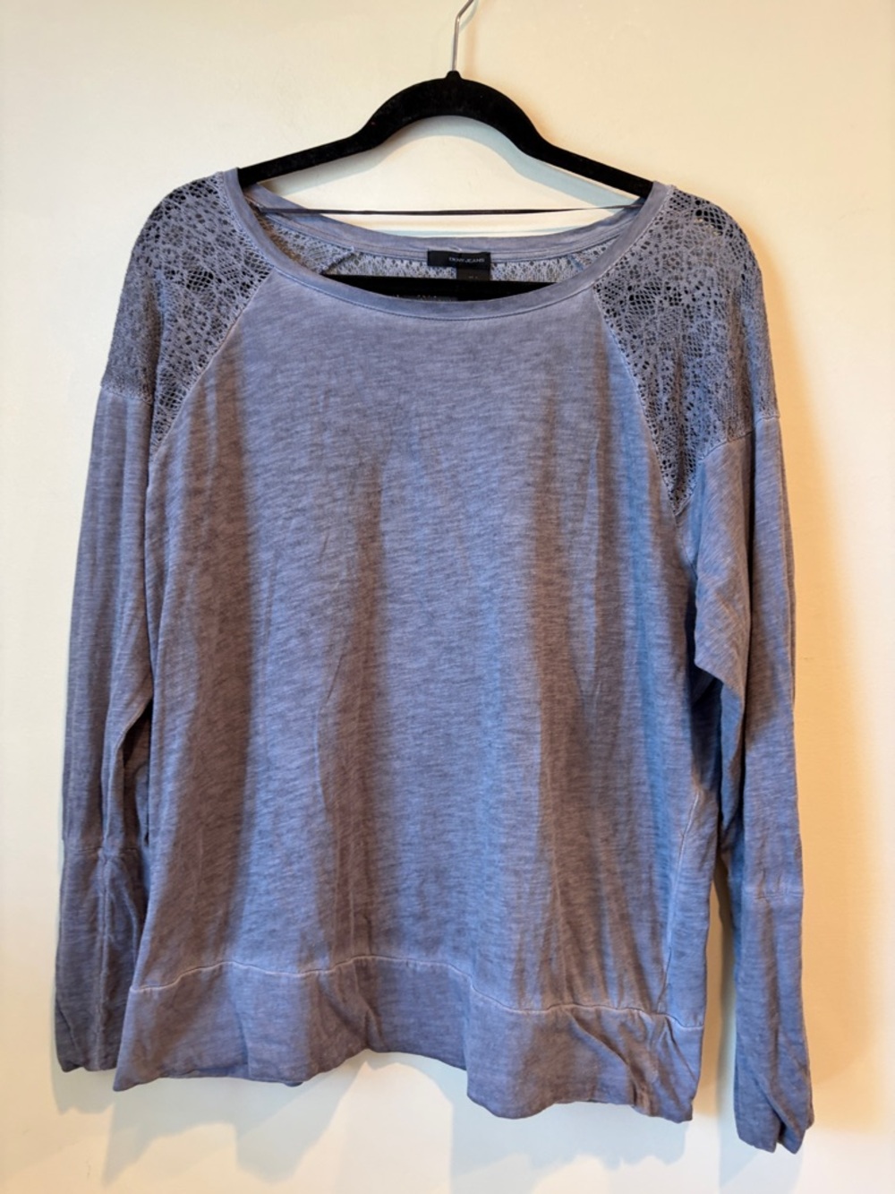 DKNY Casual Lace-Accent Women's Top — Gray